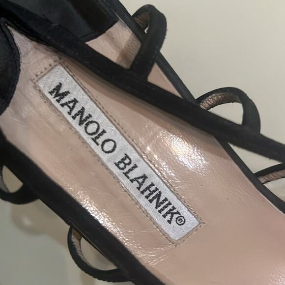 MANOLO BLANHNIK LEATHER SLING BACK SLEEVE SIZE 39 1/2 - Picture 5 of 8